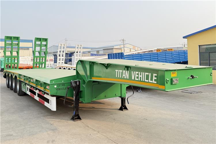 TITAN 4 Axle 100 Ton Low Bed Truck Trailer for Sale In Zimbabwe - Нискорамна площадка полуремарке: снимка 1 TITAN 4 Axle 100 Ton Low Bed Truck Trailer for Sale In Zimbabwe - Нискорамна площадка полуремарке: снимка 1