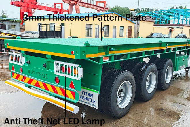 TITAN 40 Foot Tri Axle Flat Deck Trailer for Sale in Senegal - Бордово полуремарке/ Платформа: снимка 4 TITAN 40 Foot Tri Axle Flat Deck Trailer for Sale in Senegal - Бордово полуремарке/ Платформа: снимка 4