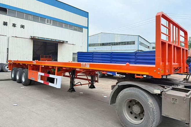 TITAN 40Ft Flatbed Trailer for Sale Price in Jamaica - Бордово полуремарке/ Платформа: снимка 1 TITAN 40Ft Flatbed Trailer for Sale Price in Jamaica - Бордово полуремарке/ Платформа: снимка 1