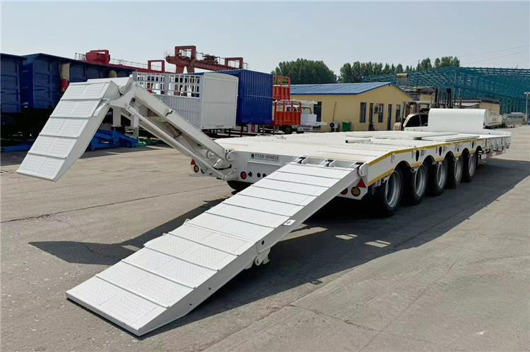 TITAN 5 Axle 100 Ton Low Bed Trailer for Sale In Tanzania - Нискорамна площадка полуремарке: снимка 2 TITAN 5 Axle 100 Ton Low Bed Trailer for Sale In Tanzania - Нискорамна площадка полуремарке: снимка 2
