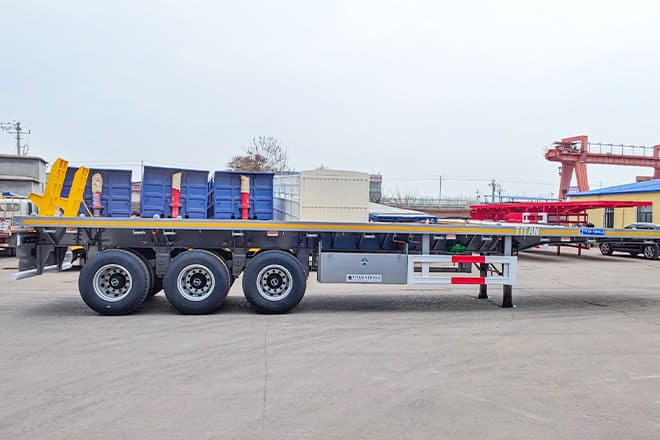 TITAN Tri Axle 40Ft Flatbed Trailer Price for Sale in Sierra Leone - Бордово полуремарке/ Платформа: снимка 2 TITAN Tri Axle 40Ft Flatbed Trailer Price for Sale in Sierra Leone - Бордово полуремарке/ Платформа: снимка 2