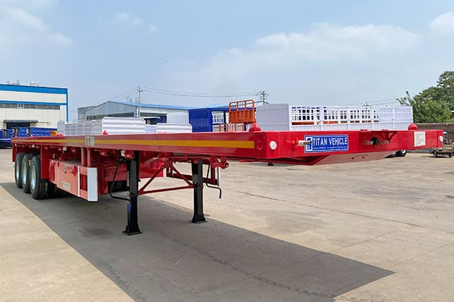 TITAN Tri Axle Flatbed Trailer for Sale Near Me in Nigeria - Бордово полуремарке/ Платформа: снимка 2 TITAN Tri Axle Flatbed Trailer for Sale Near Me in Nigeria - Бордово полуремарке/ Платформа: снимка 2