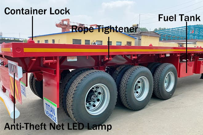 TITAN Tri Axle Flatbed Trailer for Sale Near Me in Nigeria - Бордово полуремарке/ Платформа: снимка 3 TITAN Tri Axle Flatbed Trailer for Sale Near Me in Nigeria - Бордово полуремарке/ Платформа: снимка 3