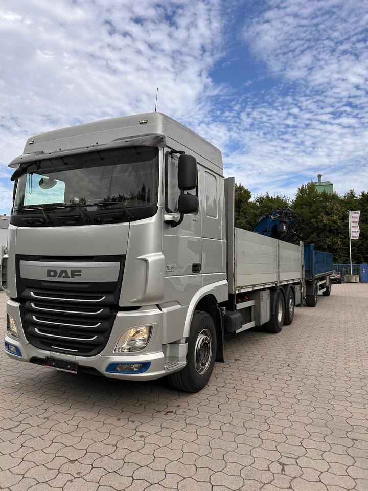 DAF DAF XF 460 FAN + MKG + 10mtr 2to + Lenkachse + EURO 6 - Бордови камион, Камион с кран: снимка 1 DAF DAF XF 460 FAN + MKG + 10mtr 2to + Lenkachse + EURO 6 - Бордови камион, Камион с кран: снимка 1
