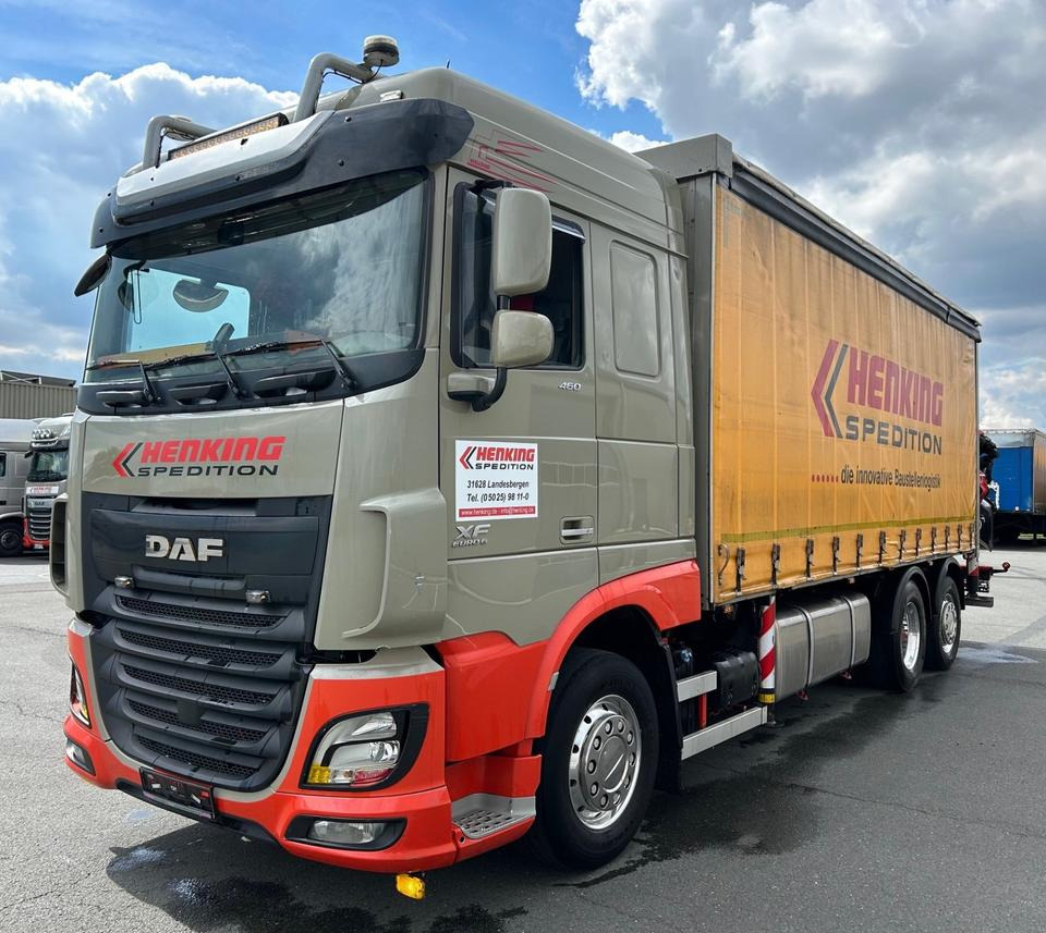 DAF DAF XF 460 FAN + PALFINGER + 16mtr + Lenkachse + EURO 6 - Камион с брезент, Камион с кран: снимка 1 DAF DAF XF 460 FAN + PALFINGER + 16mtr + Lenkachse + EURO 6 - Камион с брезент, Камион с кран: снимка 1