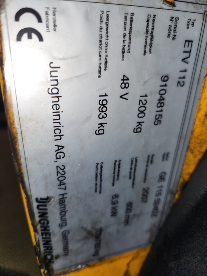 JUNGHEINRICH ETV112 - Страничен товарач: снимка 1 JUNGHEINRICH ETV112 - Страничен товарач: снимка 1