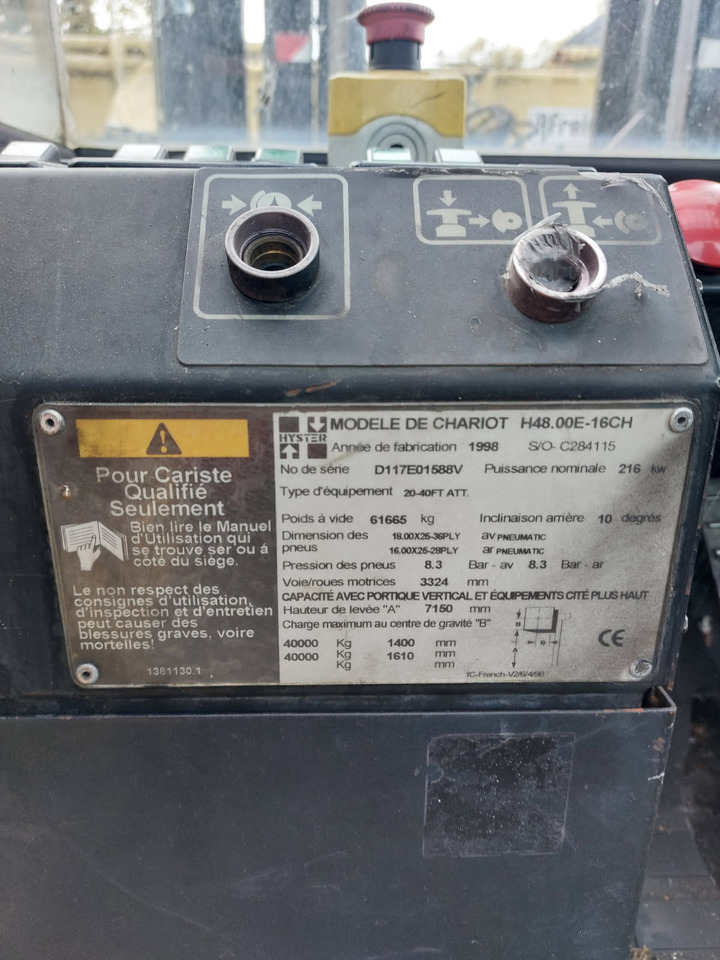 HYSTER H48.00E-16CH - Контейнерен товарач: снимка 4 HYSTER H48.00E-16CH - Контейнерен товарач: снимка 4