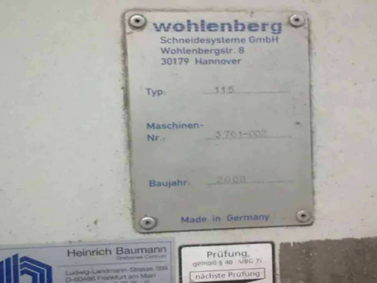 Wohlenberg 115 - Машина за рязане на хартия: снимка 4 Wohlenberg 115 - Машина за рязане на хартия: снимка 4