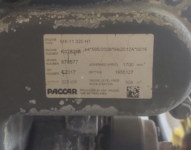 DAF ENGINE MX-11 320 H1 CF/XF E6 - Двигател за Камион: снимка 2 DAF ENGINE MX-11 320 H1 CF/XF E6 - Двигател за Камион: снимка 2