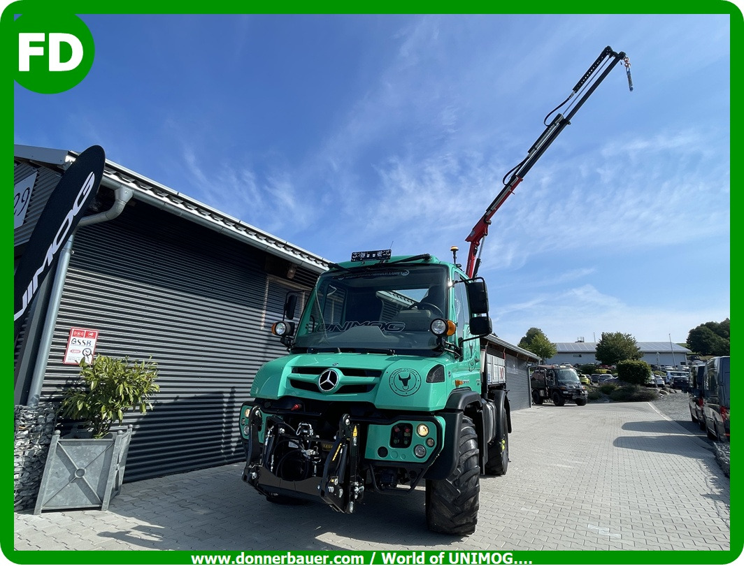 Unimog U318 - UHN mit Ladekran und Forstgreifer , Traumzustand - Камион с кран: снимка 1 Unimog U318 - UHN mit Ladekran und Forstgreifer , Traumzustand - Камион с кран: снимка 1
