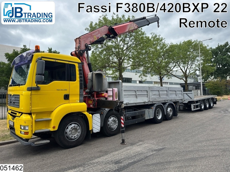 MAN TGA 35 400 8x2, Handgeschakeld, Fassi, Remote, Combi - Бордови камион, Камион с кран: снимка 1 MAN TGA 35 400 8x2, Handgeschakeld, Fassi, Remote, Combi - Бордови камион, Камион с кран: снимка 1