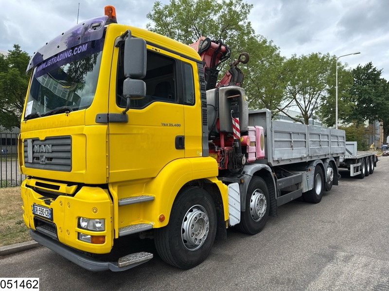 Бордови камион, Камион с кран MAN TGA 35 400 8x2, Handgeschakeld, Fassi, Remote, Combi: снимка 7