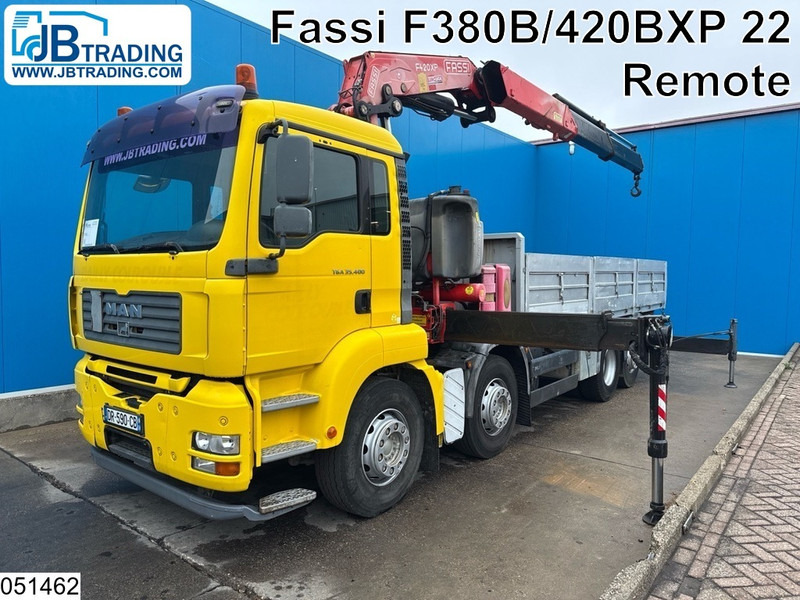 MAN TGA 35 400 8x2, Handgeschakeld, Fassi, Remote - Бордови камион, Камион с кран: снимка 1 MAN TGA 35 400 8x2, Handgeschakeld, Fassi, Remote - Бордови камион, Камион с кран: снимка 1