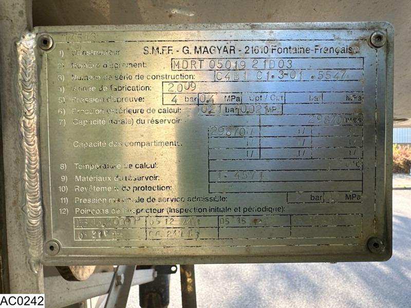 Magyar Chemie 29870 liter, ADR, FL, AT - Полуремарке цистерна: снимка 5 Magyar Chemie 29870 liter, ADR, FL, AT - Полуремарке цистерна: снимка 5