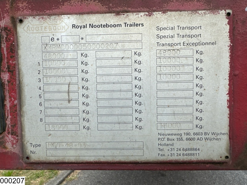 Nooteboom Lowbed 48.000 KG - Нискорамна площадка полуремарке: снимка 5 Nooteboom Lowbed 48.000 KG - Нискорамна площадка полуремарке: снимка 5