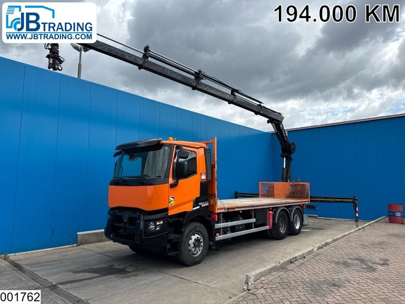 Renault C 380 6X4, EURO 6, HIAB, Remote, Steel suspension - Бордови камион, Камион с кран: снимка 1 Renault C 380 6X4, EURO 6, HIAB, Remote, Steel suspension - Бордови камион, Камион с кран: снимка 1