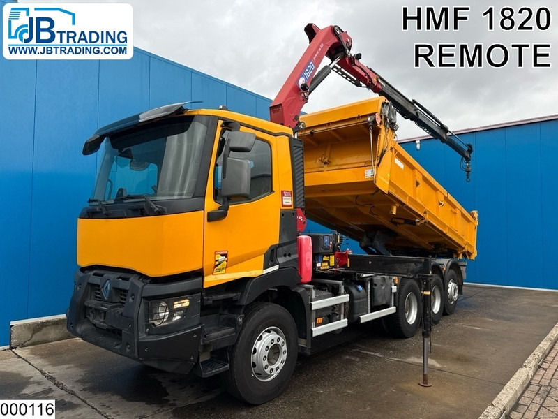 Renault C 430 8x4, EURO 6, HMF, Garnier - Самосвал камион, Камион с кран: снимка 1 Renault C 430 8x4, EURO 6, HMF, Garnier - Самосвал камион, Камион с кран: снимка 1