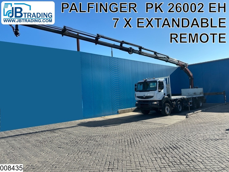 Renault Kerax 430 Dxi 8x4, EURO 5, Palfinger, Remote, Steel suspenion - Бордови камион, Камион с кран: снимка 1 Renault Kerax 430 Dxi 8x4, EURO 5, Palfinger, Remote, Steel suspenion - Бордови камион, Камион с кран: снимка 1