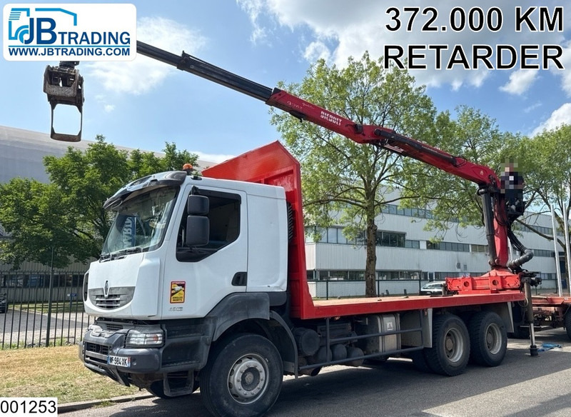 Renault Kerax 450 Dxi 6x4, Manual, Steel, Palfinger, Retarder - Камион за дърва, Камион с кран: снимка 1 Renault Kerax 450 Dxi 6x4, Manual, Steel, Palfinger, Retarder - Камион за дърва, Камион с кран: снимка 1
