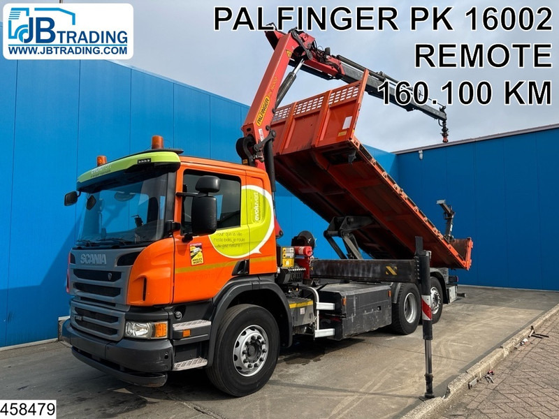 Scania P 340 6x2, CNG, Retarder, Palfinger, Remote - Самосвал камион, Камион с кран: снимка 1 Scania P 340 6x2, CNG, Retarder, Palfinger, Remote - Самосвал камион, Камион с кран: снимка 1