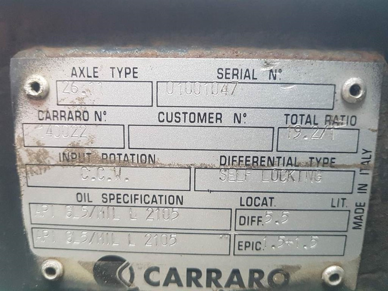 Ос и части за Строителна техника Carraro 26.11-140022-Axle/Achse/As: снимка 6 Ос и части за Строителна техника Carraro 26.11-140022-Axle/Achse/As: снимка 6
