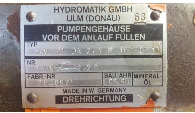 Hydromatik A4V71DA2.0R102B10 - Drive pump/Fahrpumpe/Rijpomp - Хидравлика: снимка 3 Hydromatik A4V71DA2.0R102B10 - Drive pump/Fahrpumpe/Rijpomp - Хидравлика: снимка 3