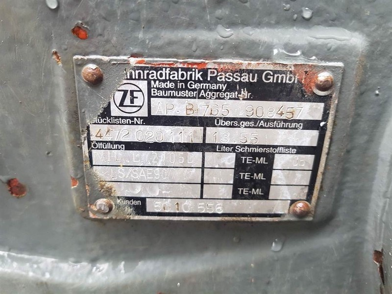 Ос и части за Строителна техника Liebherr A904-ZF AP-B765-Axle/Achse/As: снимка 6
