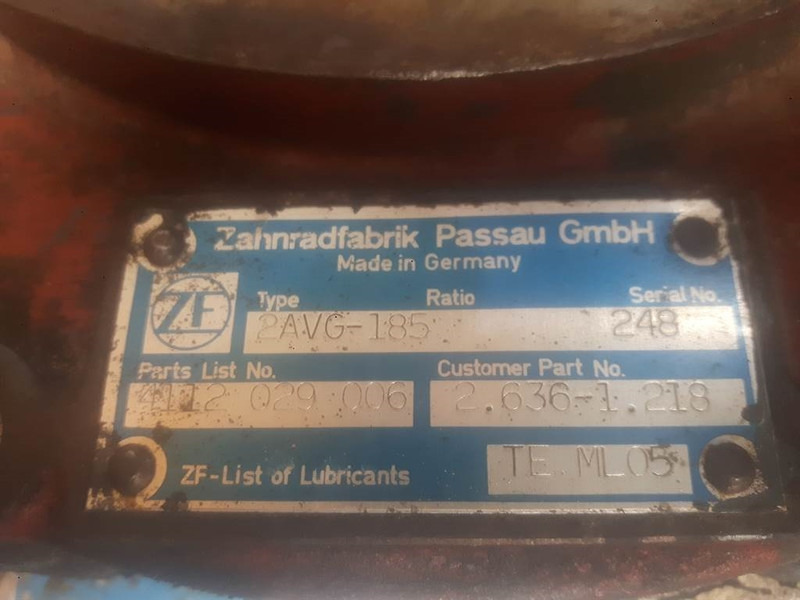 ZF 2AVG-185 - Ahlmann AL 95 - Transmission/Getriebe - Скоростна кутия и части за Строителна техника: снимка 2 ZF 2AVG-185 - Ahlmann AL 95 - Transmission/Getriebe - Скоростна кутия и части за Строителна техника: снимка 2