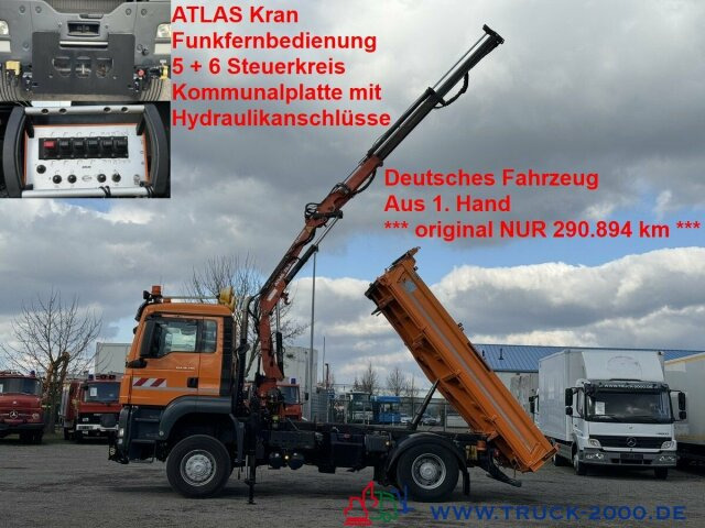 MAN 18.320 4x4 Atlas Kran 8,8m=770kg FB Winterdienst - Самосвал камион, Камион с кран: снимка 1 MAN 18.320 4x4 Atlas Kran 8,8m=770kg FB Winterdienst - Самосвал камион, Камион с кран: снимка 1