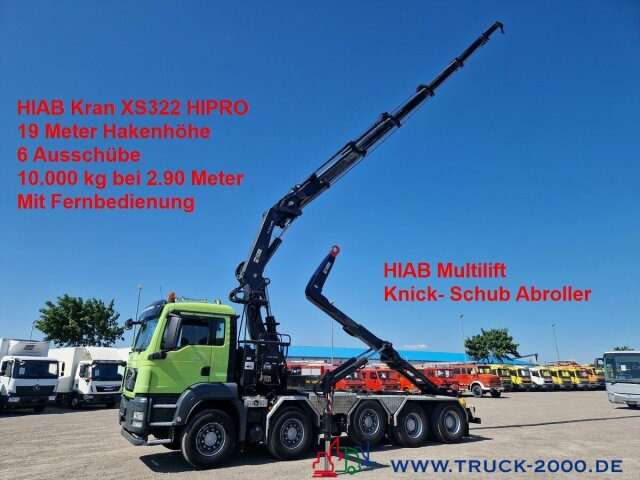 MAN 41.480 10x4 Kran Hiab XS322-19m Höhe-10T/2.9m - Мултилифт с кука камион, Камион с кран: снимка 1 MAN 41.480 10x4 Kran Hiab XS322-19m Höhe-10T/2.9m - Мултилифт с кука камион, Камион с кран: снимка 1