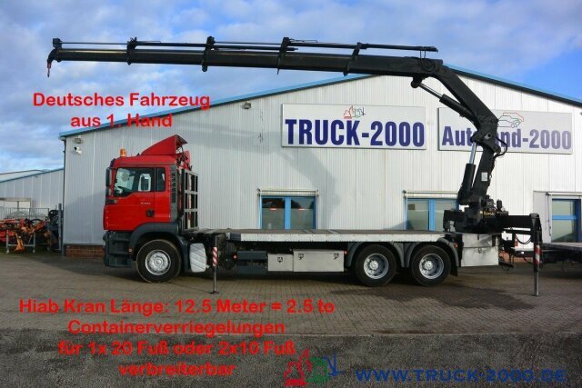 MAN TGA 26.410 6x4 Hiab 400 Container bei 8m/5Tonnen - Бордови камион, Камион с кран: снимка 1 MAN TGA 26.410 6x4 Hiab 400 Container bei 8m/5Tonnen - Бордови камион, Камион с кран: снимка 1