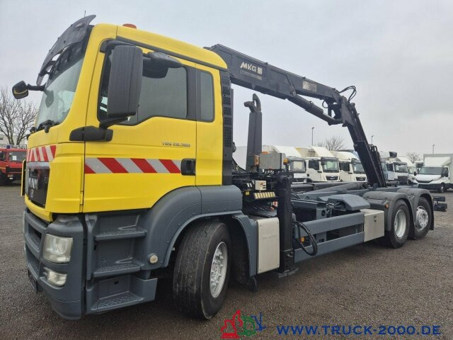 Мултилифт с кука камион, Камион с кран MAN TGS 26.320 Meiller RK 2070+ Kran MKG HLK 177+FB: снимка 12