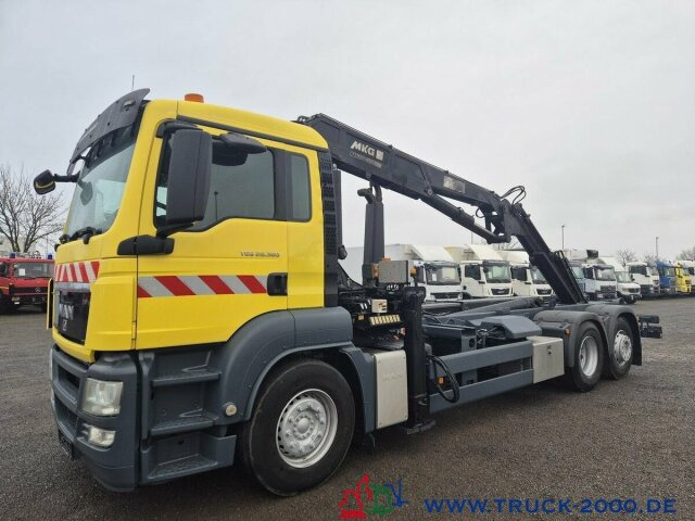 Мултилифт с кука камион, Камион с кран MAN TGS 26.320 Meiller RK 2070+ Kran MKG HLK 177+FB: снимка 10