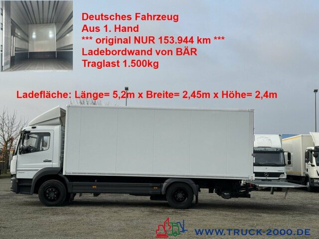 Mercedes-Benz Atego 1524 Koffer LBW BÄR 1.500 kg Kamera Klima - Камион фургон: снимка 1 Mercedes-Benz Atego 1524 Koffer LBW BÄR 1.500 kg Kamera Klima - Камион фургон: снимка 1