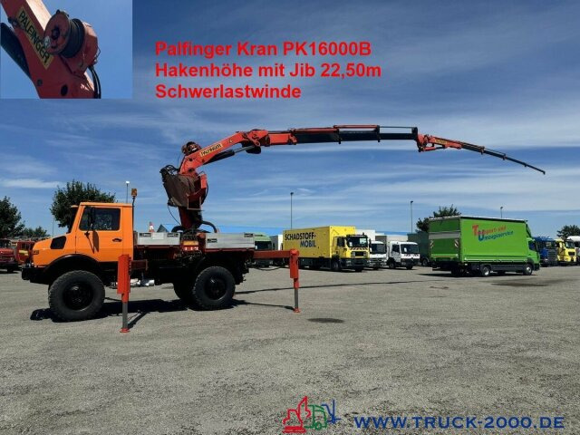 Unimog U1700 Kran PK16000 + Jib Höhe 22,50m + Winde - Камион с кран: снимка 1 Unimog U1700 Kran PK16000 + Jib Höhe 22,50m + Winde - Камион с кран: снимка 1