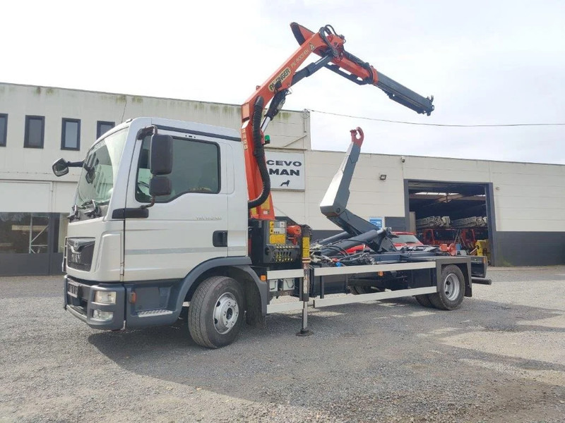 MAN TGL 12.250 Containersysteem met kraan Palfinger PK9001 + Remote - Мултилифт с кука камион, Камион с кран: снимка 1 MAN TGL 12.250 Containersysteem met kraan Palfinger PK9001 + Remote - Мултилифт с кука камион, Камион с кран: снимка 1