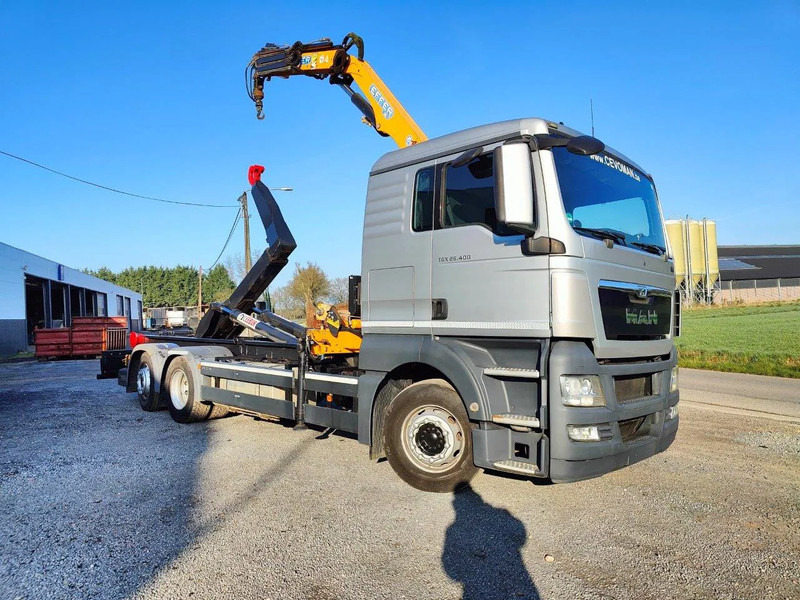 MAN TGX 26.400 6x2 Euro5 Container LEEBUR + Crane Effer 145 - Мултилифт с кука камион, Камион с кран: снимка 2 MAN TGX 26.400 6x2 Euro5 Container LEEBUR + Crane Effer 145 - Мултилифт с кука камион, Камион с кран: снимка 2