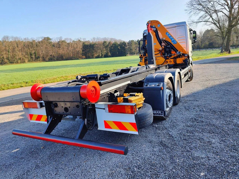 Мултилифт с кука камион, Камион с кран MAN TGX 26.400 6x2 Euro5 Container LEEBUR + Crane Effer 145: снимка 15
