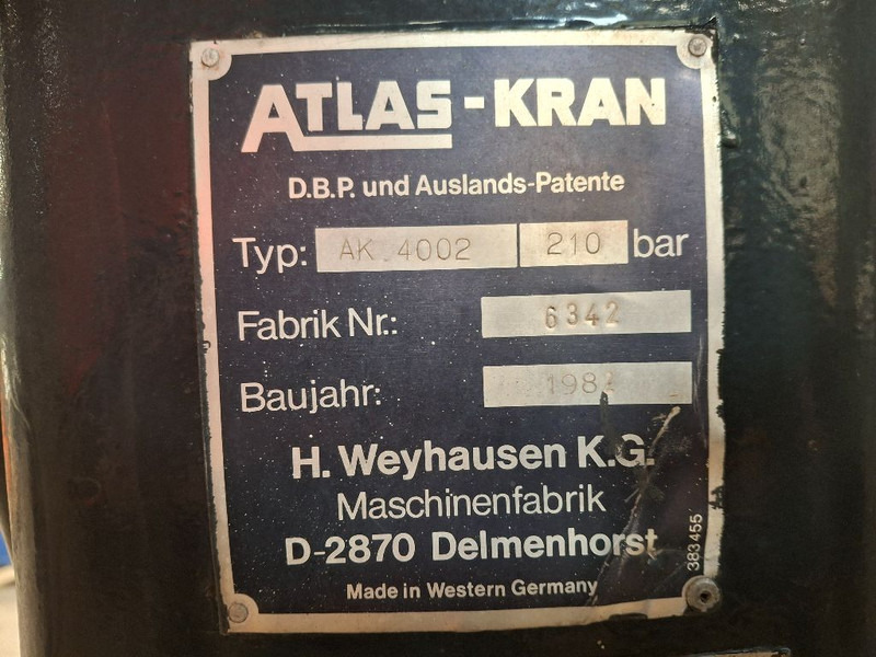 Atlas AK 4002 - Кран за камион: снимка 5 Atlas AK 4002 - Кран за камион: снимка 5