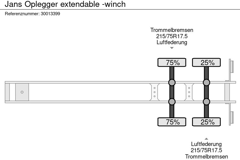 Нискорамна площадка полуремарке Jans Oplegger extendable -winch: снимка 11
