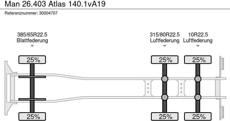 Бордови камион, Камион с кран MAN 26.403 Atlas 140.1vA19: снимка 13