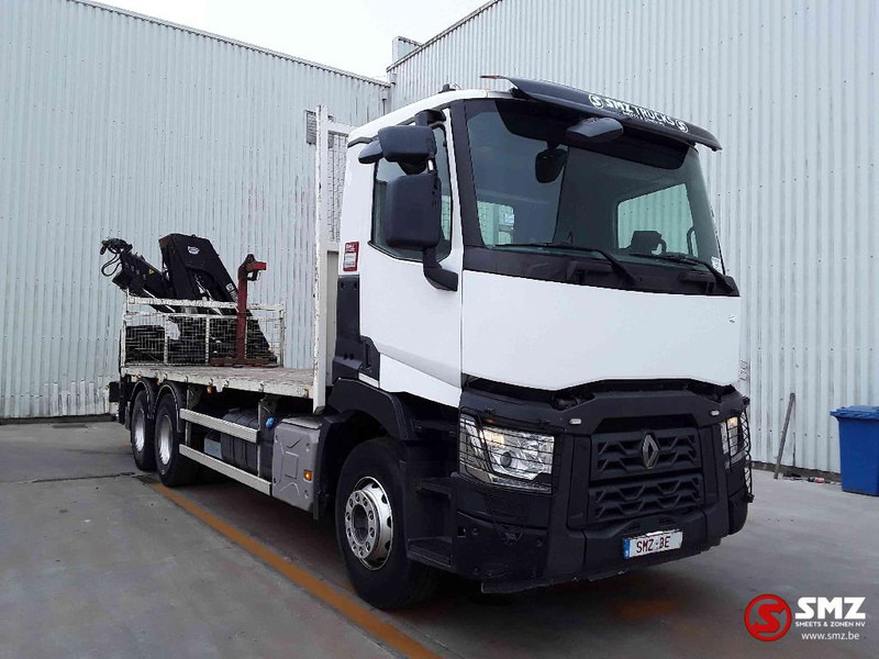 Renault C 380 hiab 188-3 remote - Бордови камион, Камион с кран: снимка 1 Renault C 380 hiab 188-3 remote - Бордови камион, Камион с кран: снимка 1