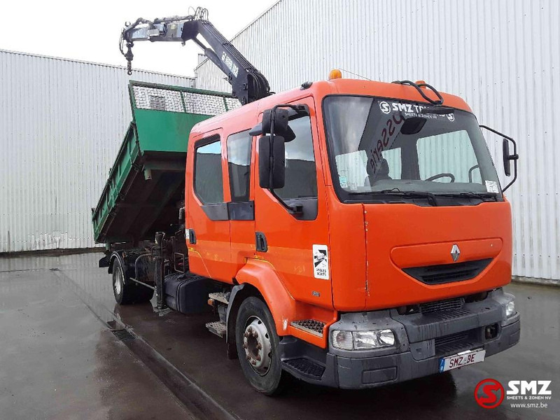 Renault Midlum 210 Hiab 102 manual pump - Самосвал камион, Камион с кран: снимка 1 Renault Midlum 210 Hiab 102 manual pump - Самосвал камион, Камион с кран: снимка 1