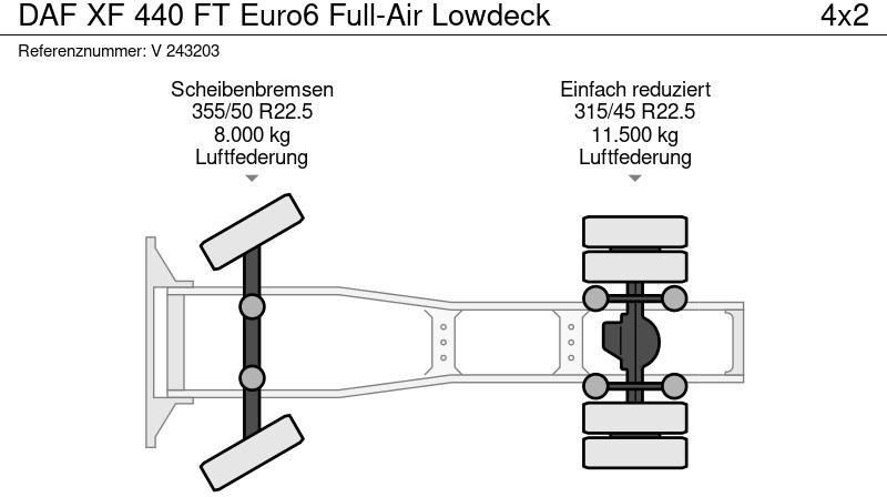 Влекач DAF XF 440 FT Euro6 Full-Air Lowdeck: снимка 11