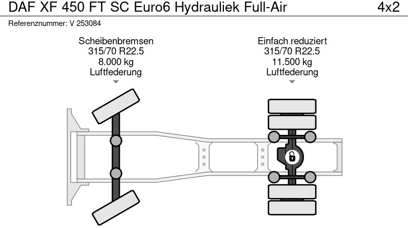 Влекач DAF XF 450 FT SC Euro6 Hydrauliek Full-Air: снимка 13