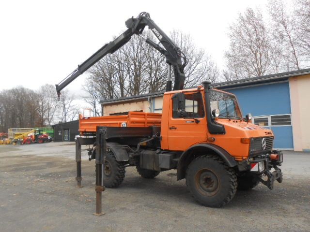 Mercedes-Benz U1450 427/11 mit Kran - Самосвал камион, Камион с кран: снимка 1 Mercedes-Benz U1450 427/11 mit Kran - Самосвал камион, Камион с кран: снимка 1