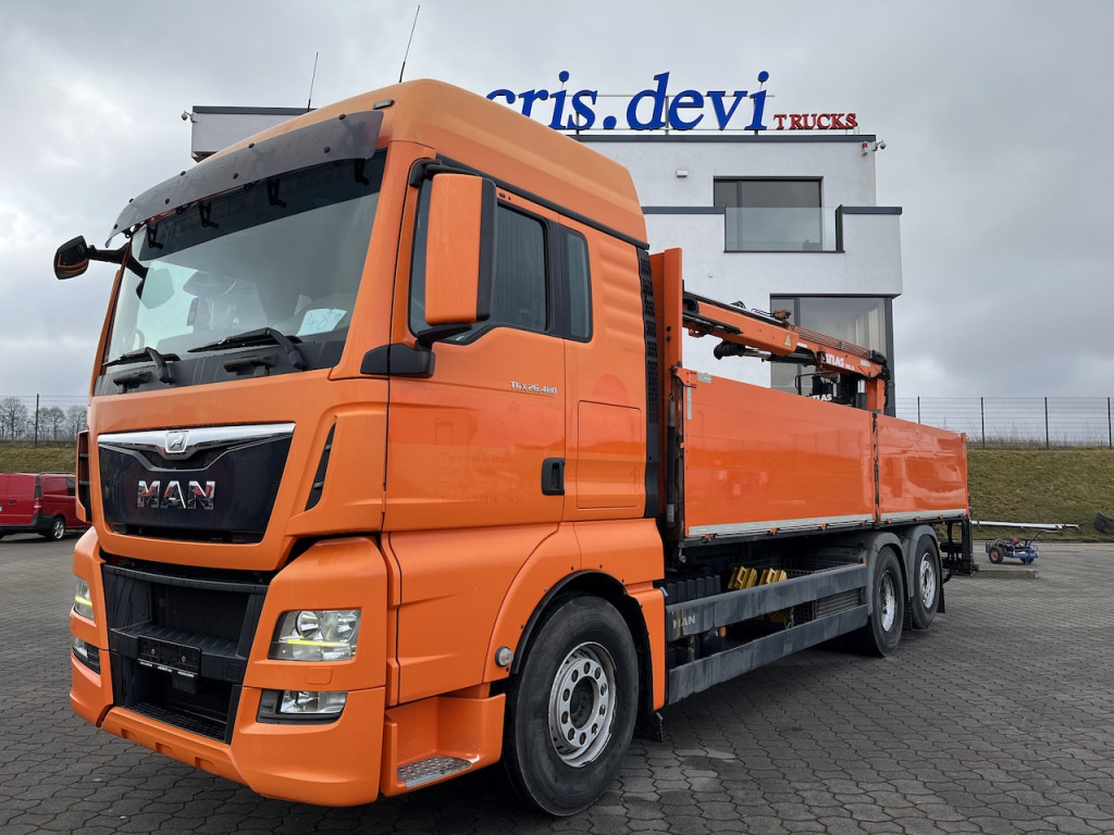 MAN TGX 26.480 6x2 Atlas 145.2 Baustoff - Камион с кран, Бордови камион: снимка 1 MAN TGX 26.480 6x2 Atlas 145.2 Baustoff - Камион с кран, Бордови камион: снимка 1