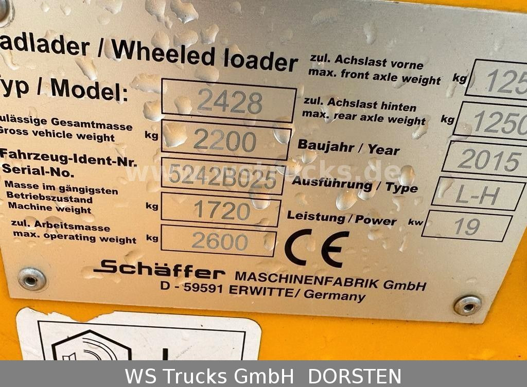 Schäffer 2428 SLT Fahrerschutzkabine , Gabel , Schaufel - Колесен товарач: снимка 4 Schäffer 2428 SLT Fahrerschutzkabine , Gabel , Schaufel - Колесен товарач: снимка 4