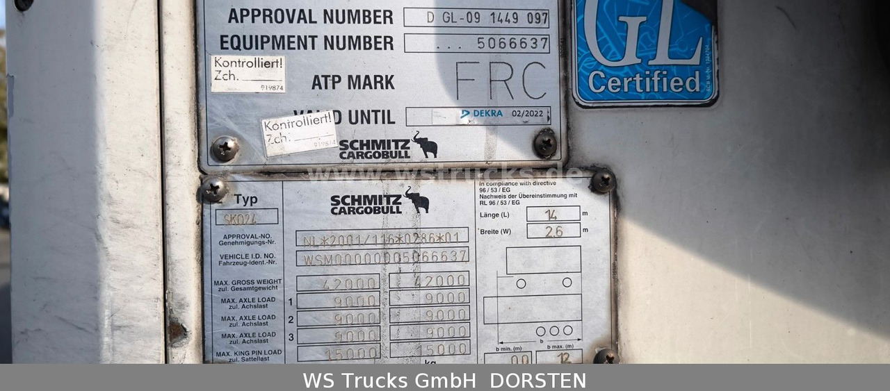 Schmitz Cargobull SKO 24 Kühlauflieger | Rohrbahn Vector 1850Mt - Затворена каросерия полуремарке: снимка 3 Schmitz Cargobull SKO 24 Kühlauflieger | Rohrbahn Vector 1850Mt - Затворена каросерия полуремарке: снимка 3