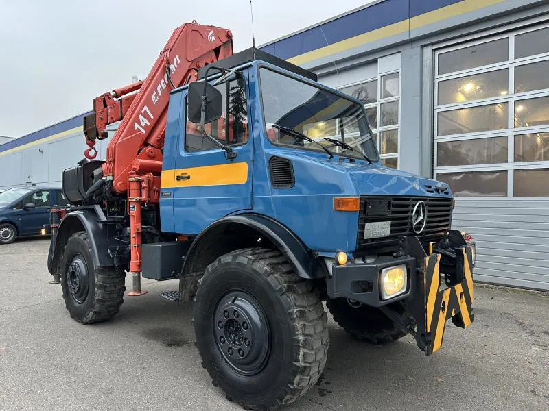 Unimog U 1500 (425) Ferrari Kran 147.2A*Jib* TÜV NEU! - Камион, Камион с кран: снимка 1 Unimog U 1500 (425) Ferrari Kran 147.2A*Jib* TÜV NEU! - Камион, Камион с кран: снимка 1